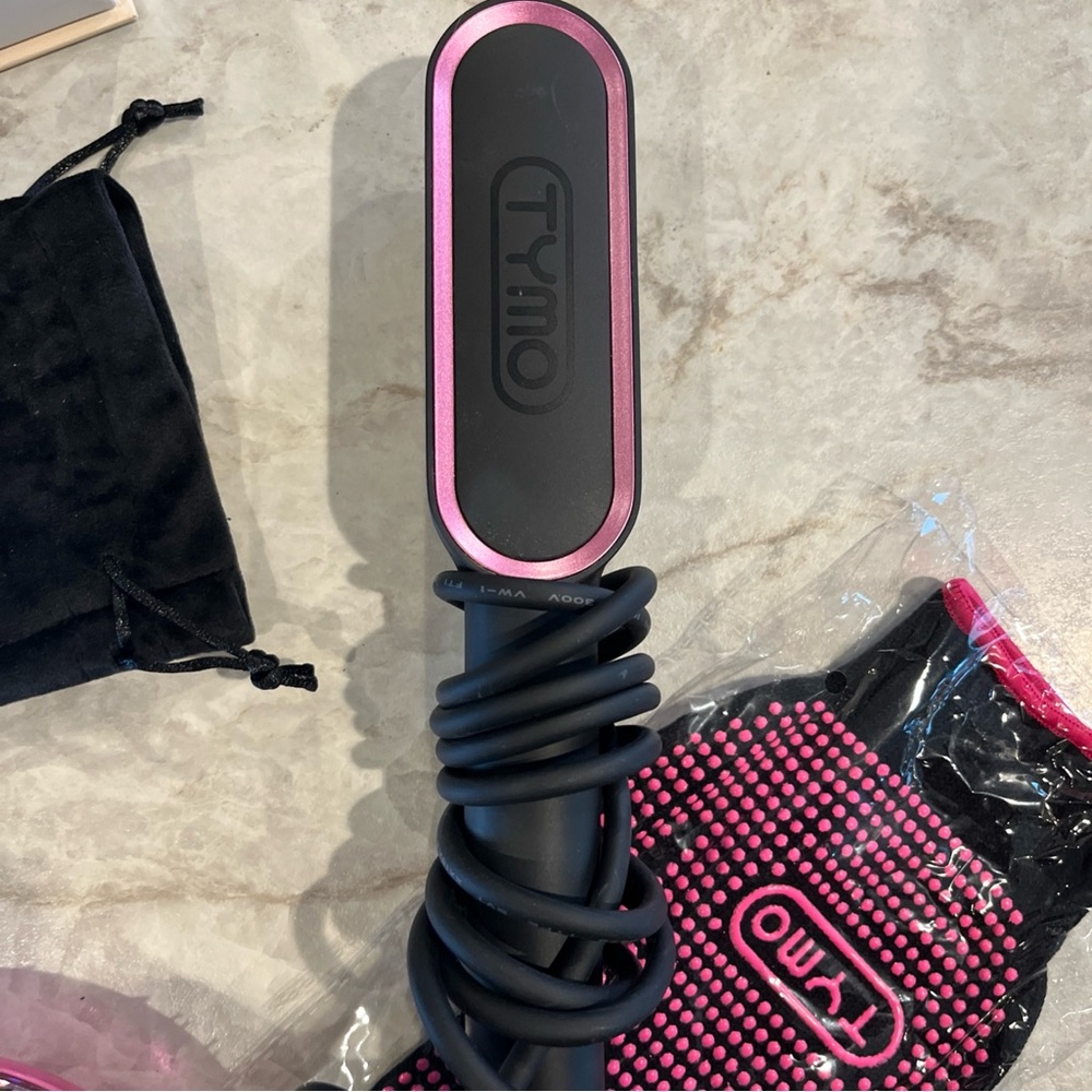 TYMO Ring Hair Straightening Comb Black Brush 5 Temp Anti-Scald Fast Heating - Picture 9 of 14